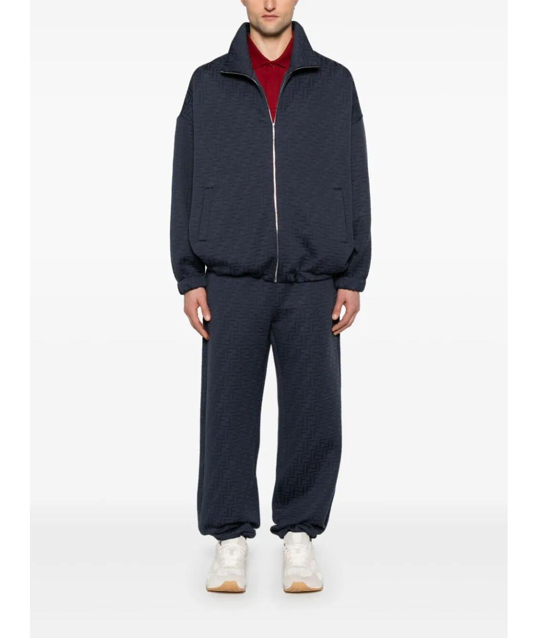 FENDI Синяя хлопко-эластановая куртка, фото 2