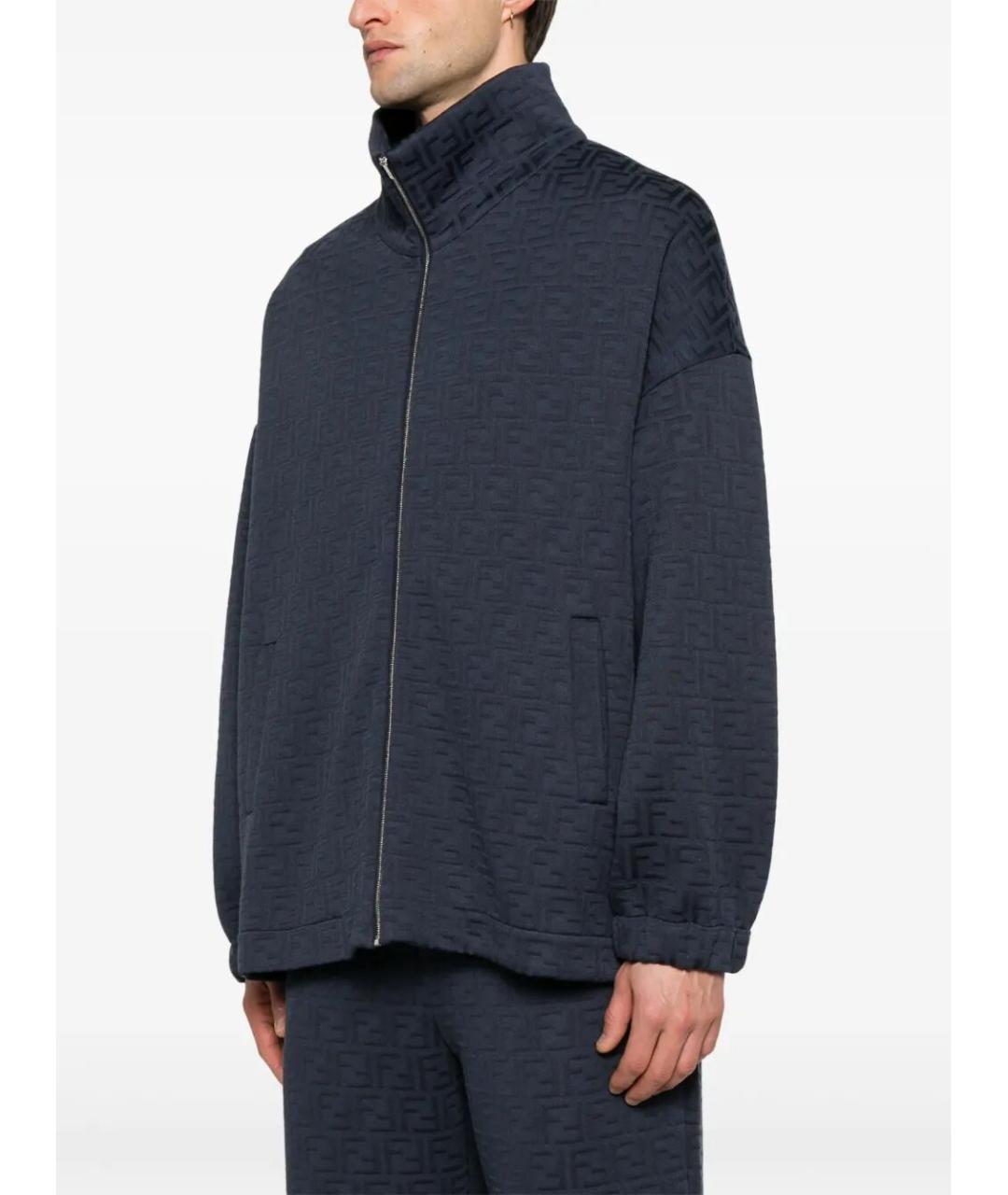 FENDI Синяя хлопко-эластановая куртка, фото 4