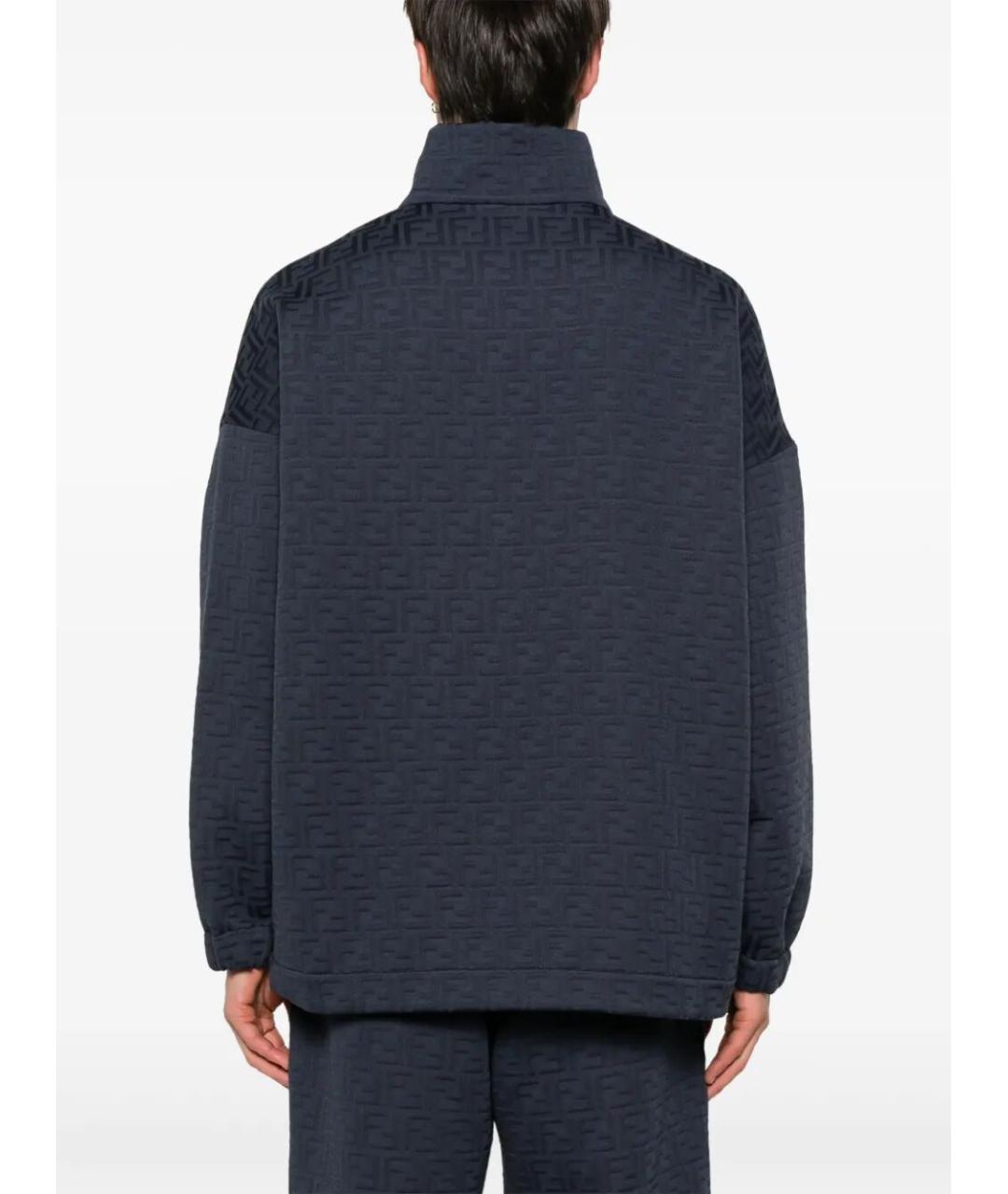FENDI Синяя хлопко-эластановая куртка, фото 3