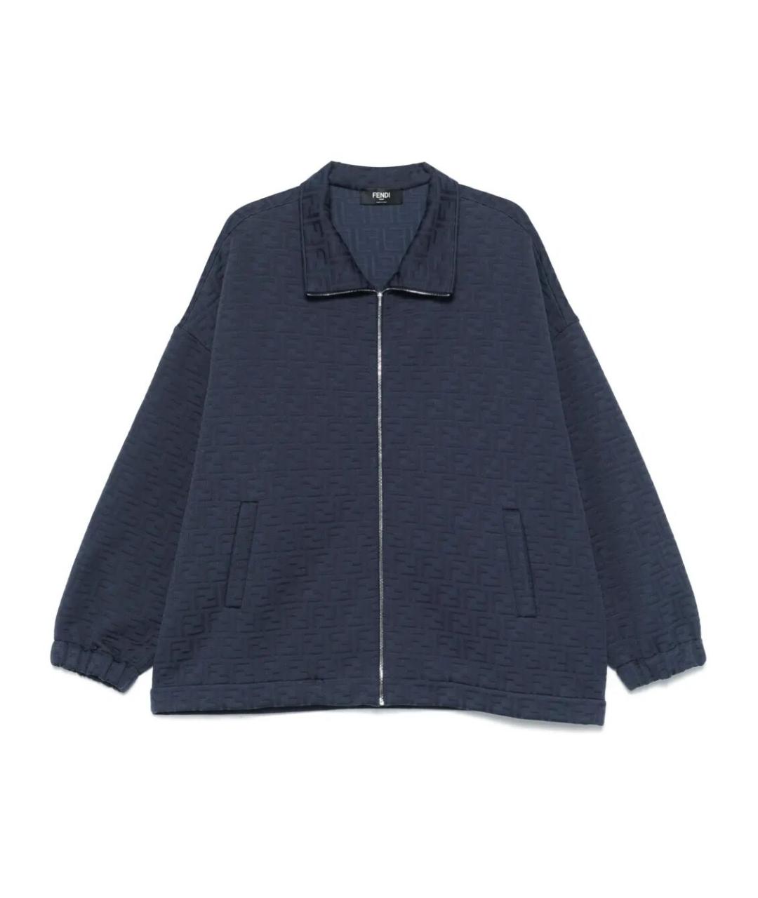 FENDI Синяя хлопко-эластановая куртка, фото 1