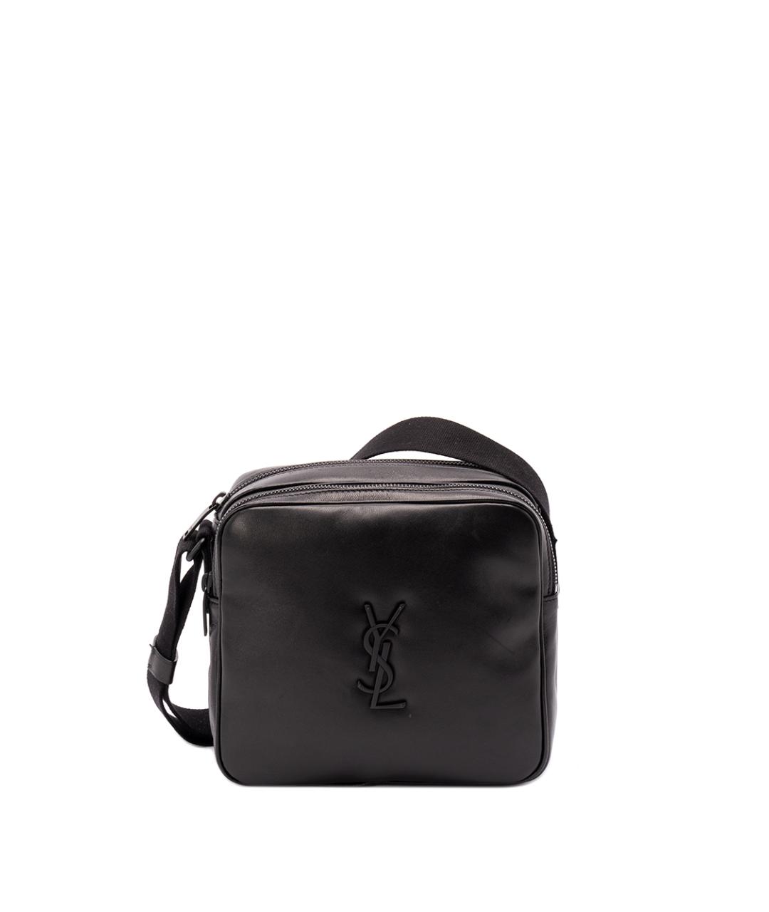 SAINT LAURENT Черная кожаная сумка на плечо, фото 1