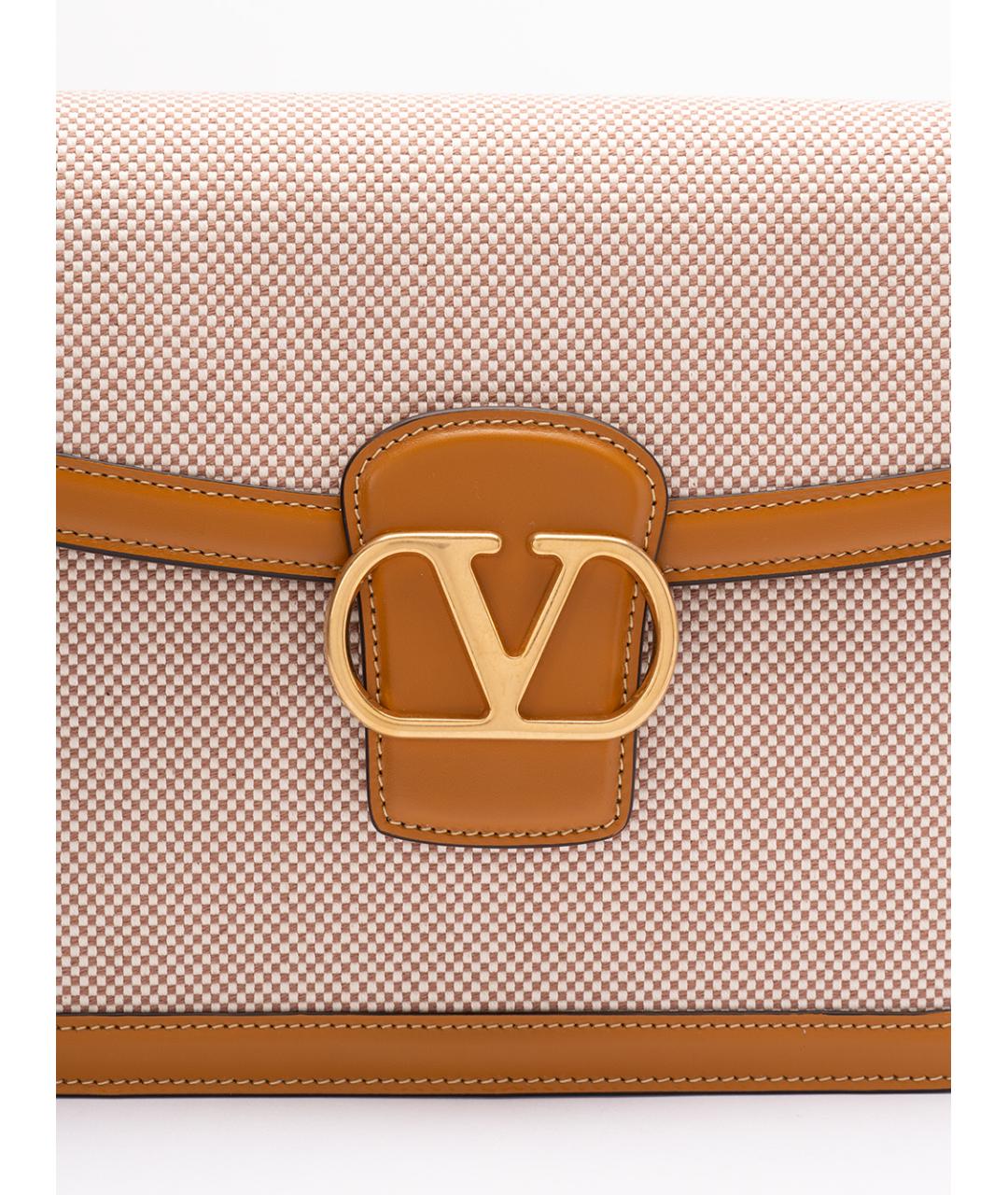 VALENTINO Бежевая жаккардовая сумка через плечо, фото 4