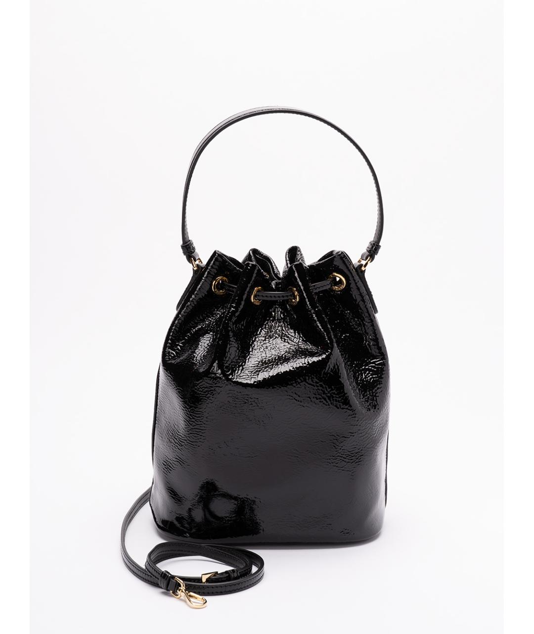PRADA Черная сумка тоут из лакированной кожи, фото 2