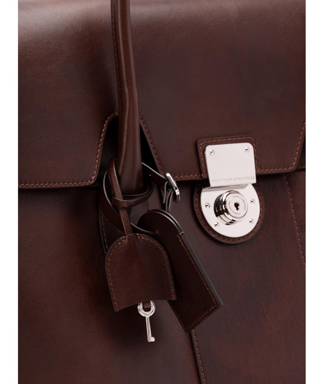 BRUNELLO CUCINELLI Коричневая кожаная сумка тоут, фото 4