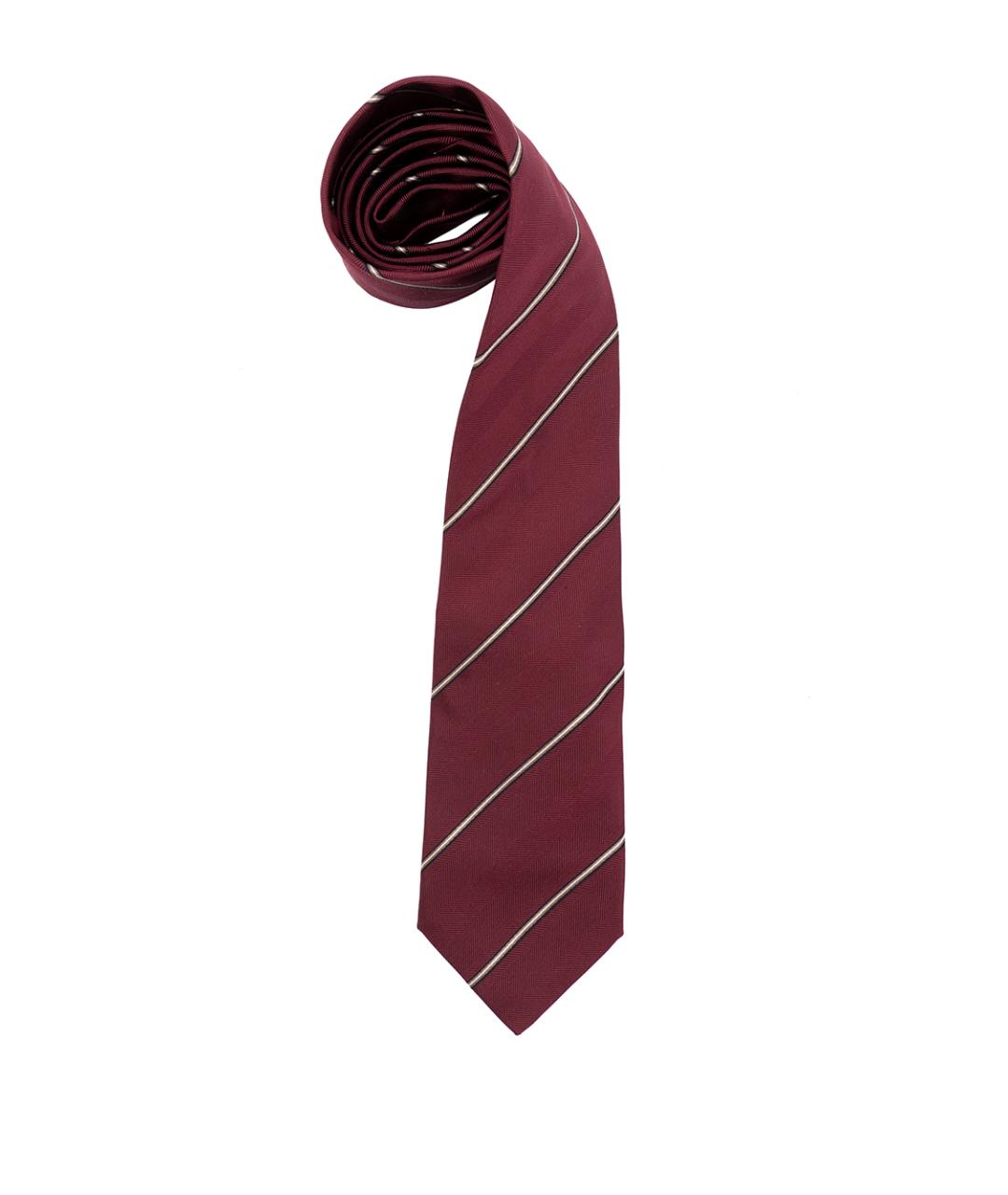 BRUNELLO CUCINELLI Бордовый шелковый галстук, фото 1