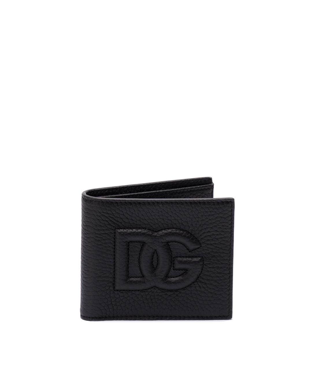DOLCE&GABBANA Черный кожаный кошелек, фото 1