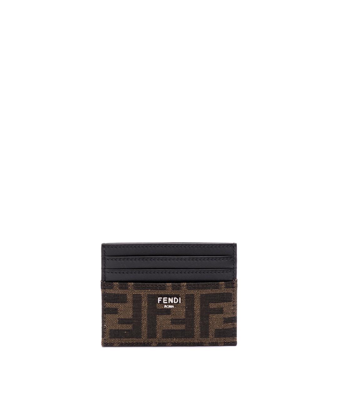 FENDI Коричневый кожаный кардхолдер, фото 1