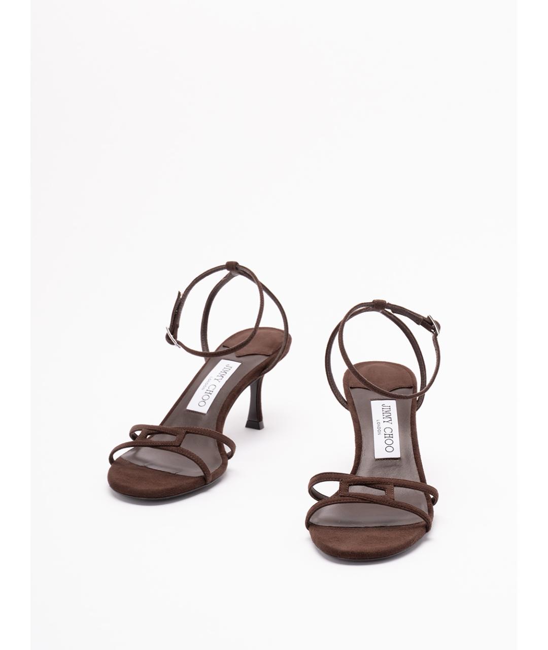 JIMMY CHOO Коричневые кожаные босоножки, фото 2