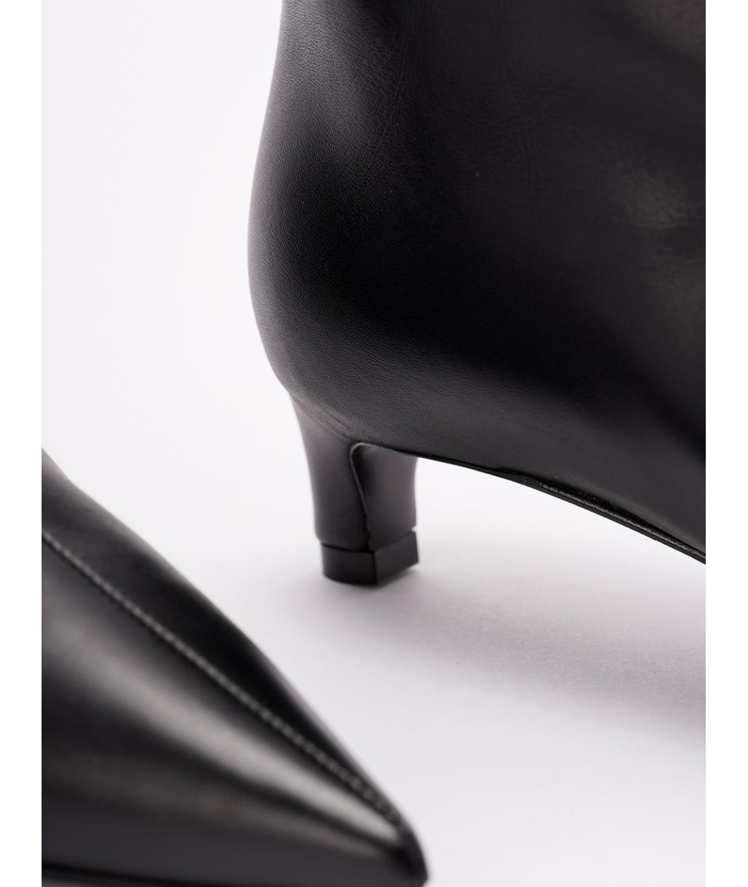 JIL SANDER Черные кожаные ботильоны, фото 5