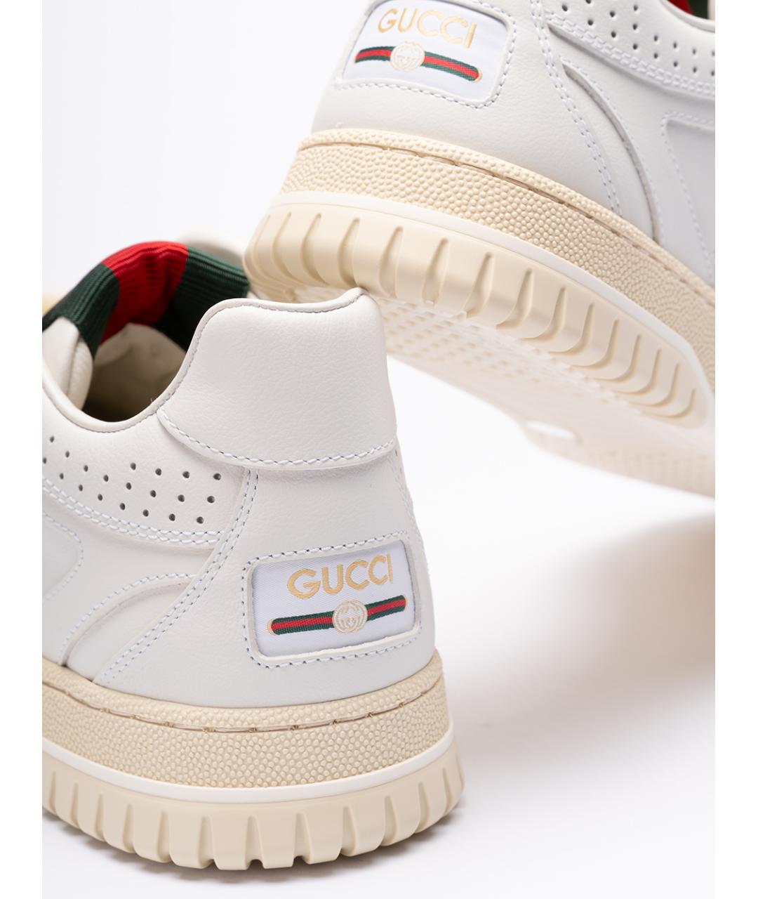 GUCCI Белые кожаные кеды, фото 5
