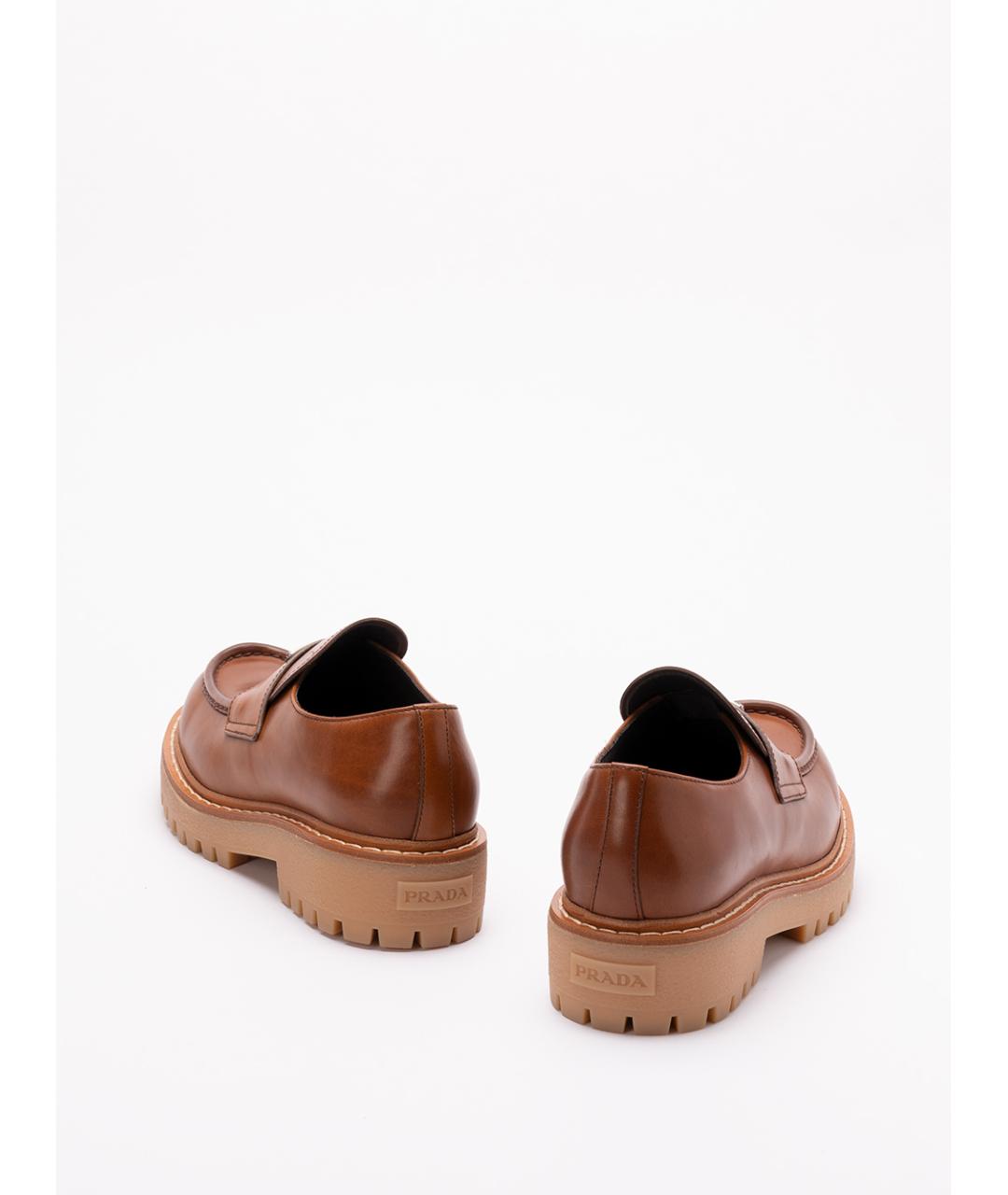 PRADA Коричневые кожаные лоферы, фото 3