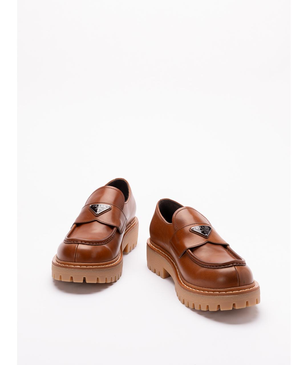 PRADA Коричневые кожаные лоферы, фото 2