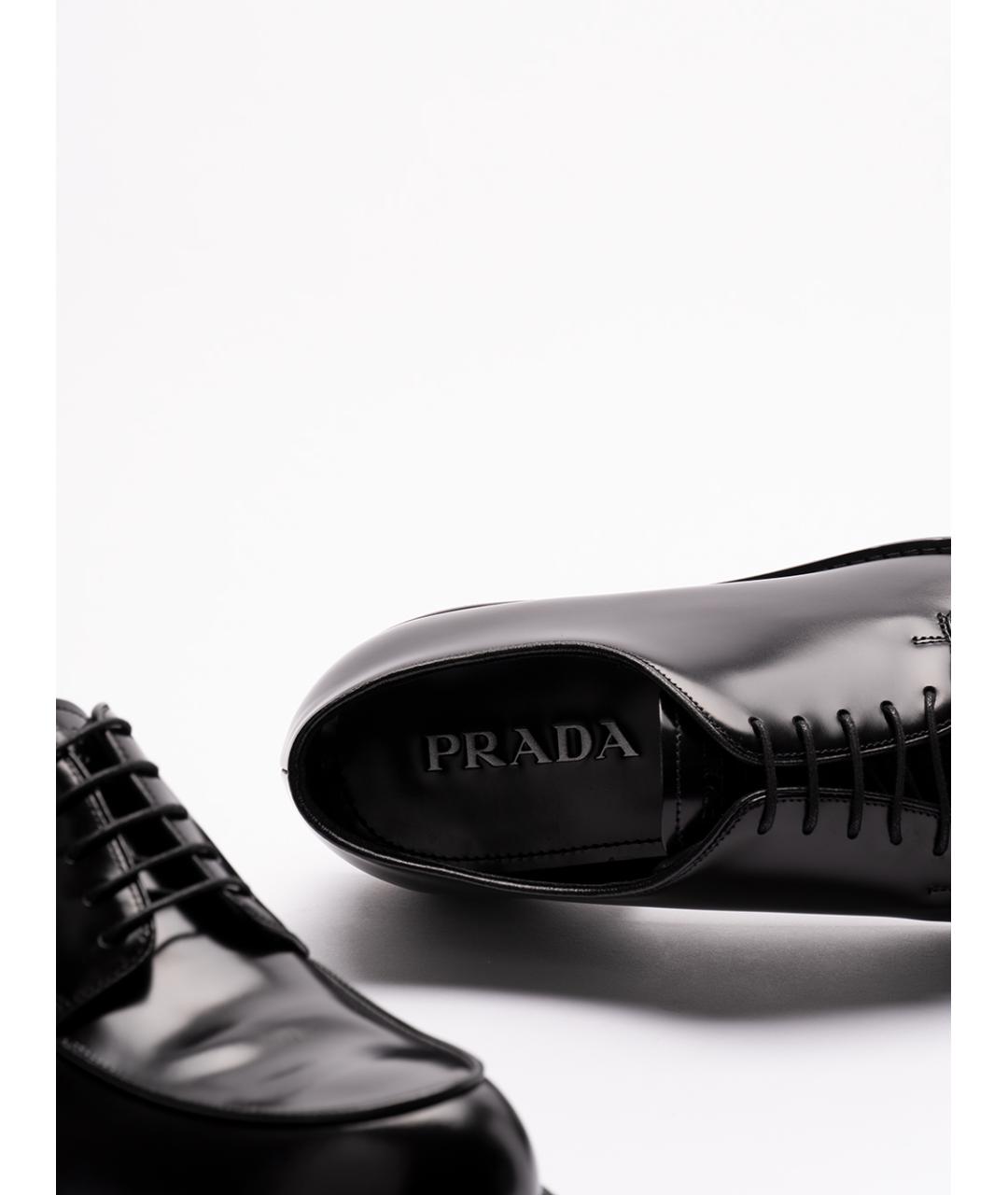 PRADA Черные кожаные туфли, фото 5