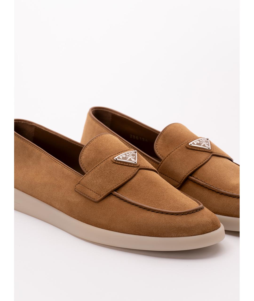 PRADA Коричневые кожаные лоферы, фото 5