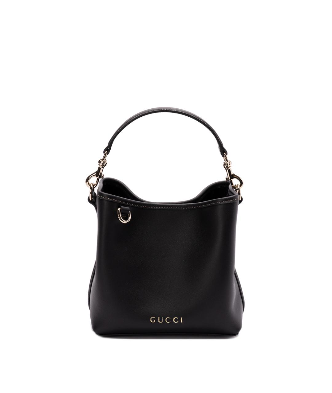 GUCCI Черная кожаная сумка через плечо, фото 1