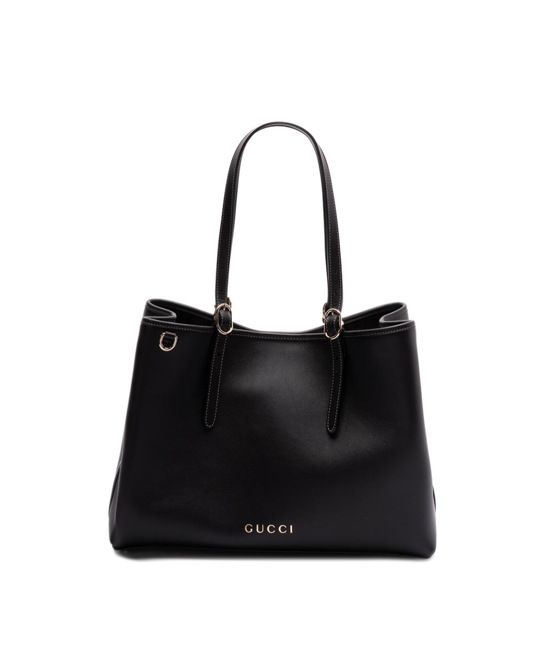 GUCCI Черная кожаная сумка тоут, фото 1