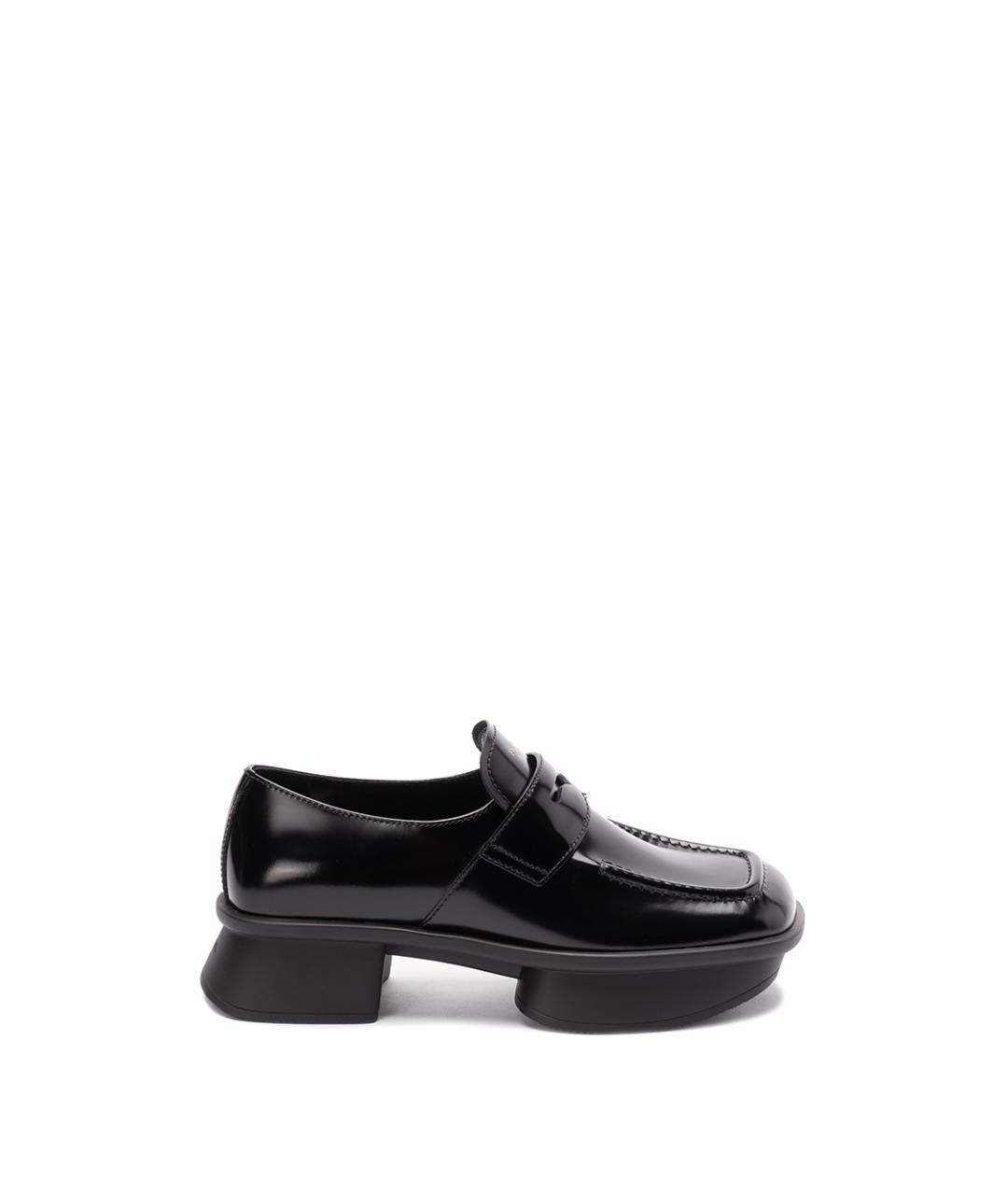 PRADA Черные лоферы из лакированной кожи, фото 1
