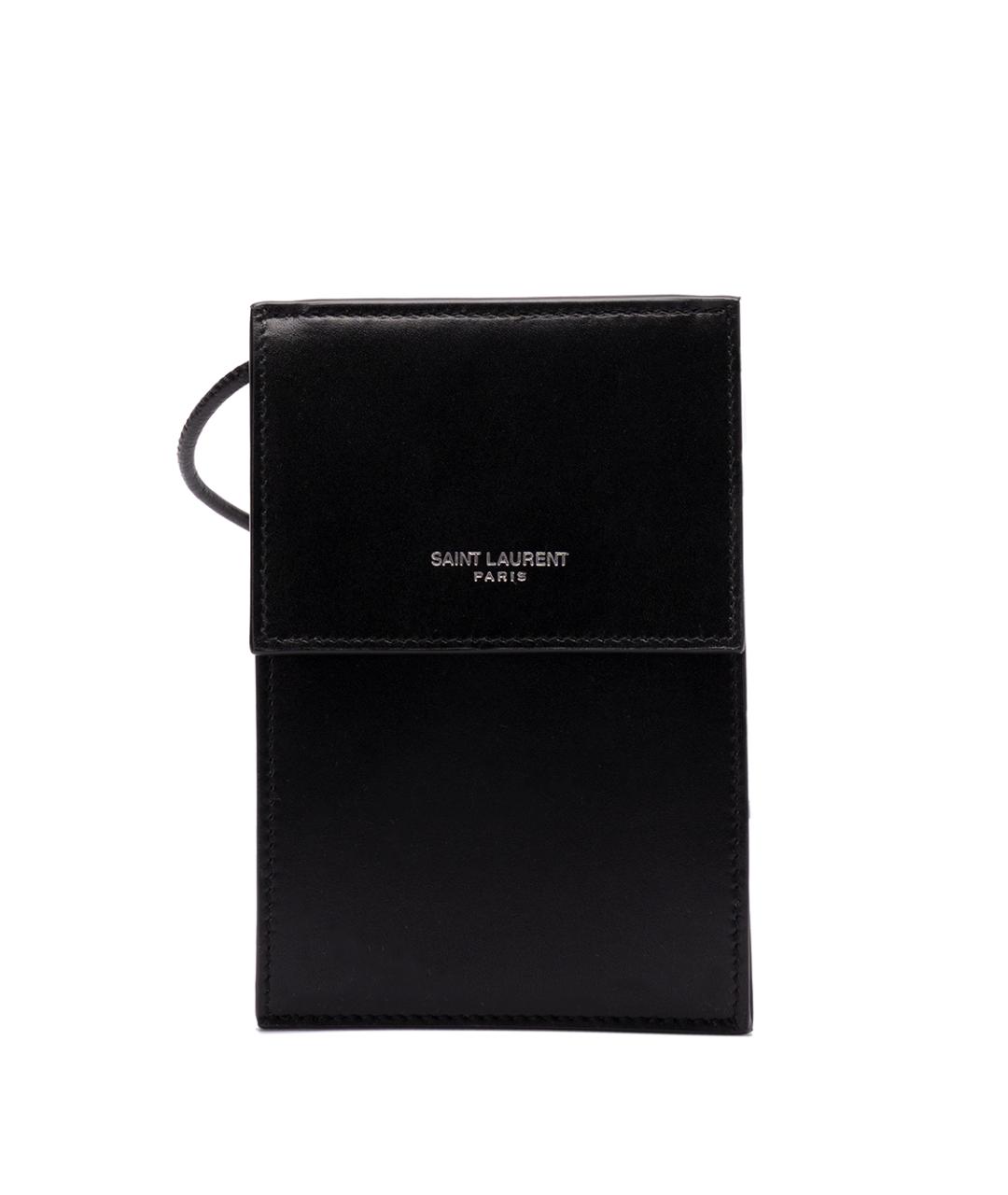 SAINT LAURENT Черная кожаная сумка на плечо, фото 1