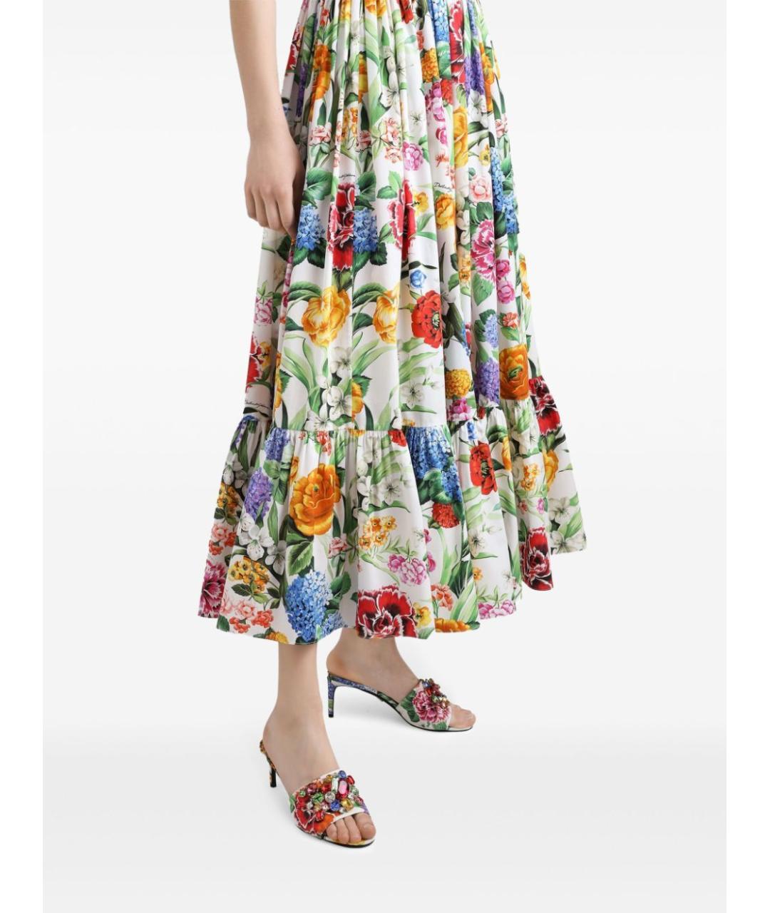 DOLCE&GABBANA Мульти хлопковое повседневное платье, фото 4