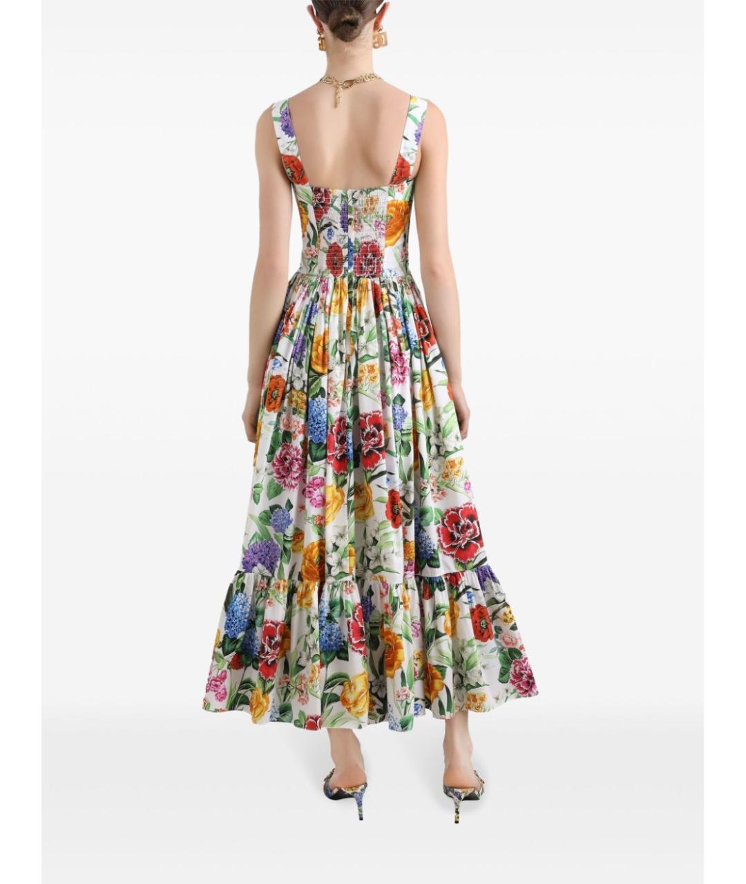 DOLCE&GABBANA Мульти хлопковое повседневное платье, фото 3