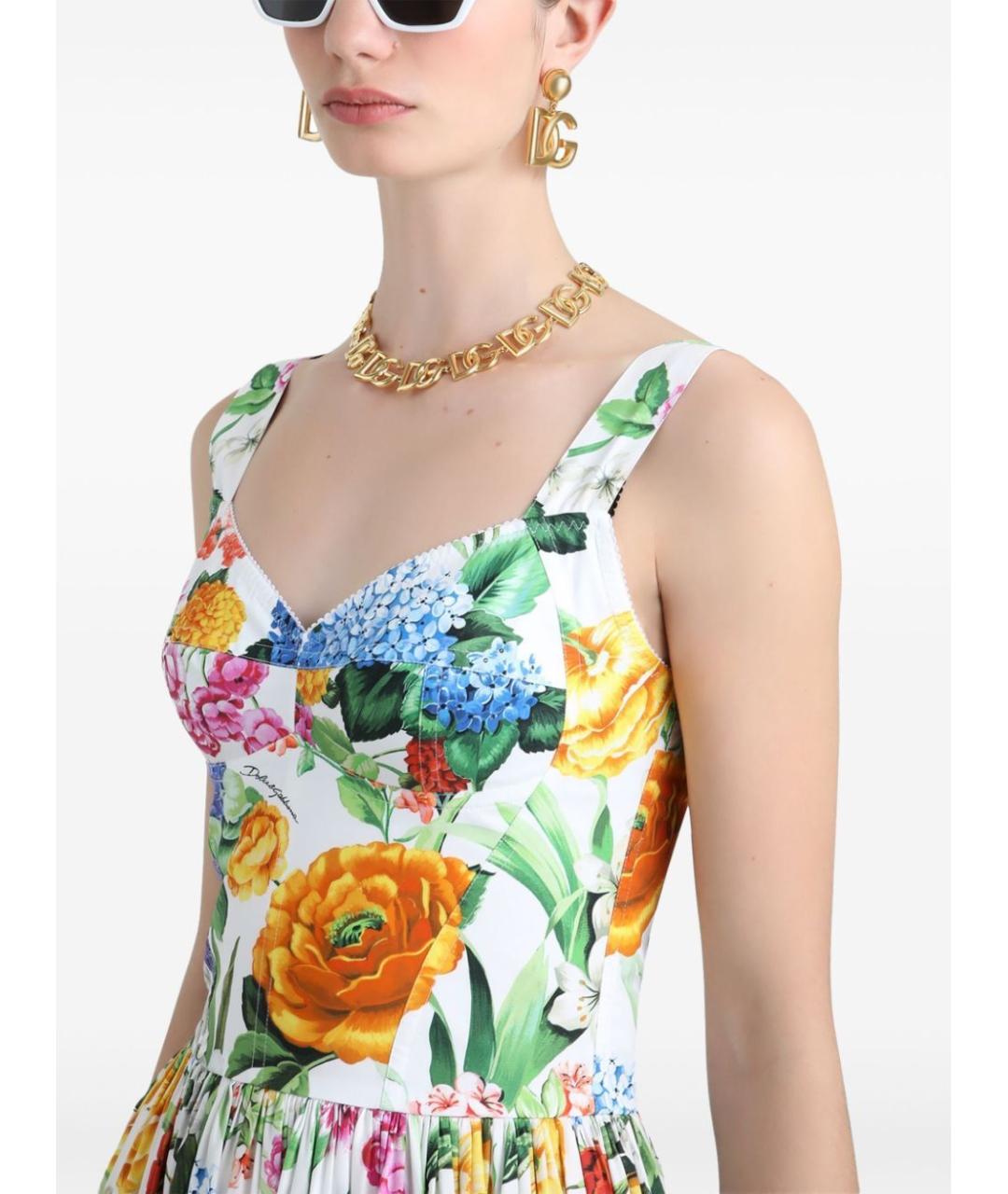 DOLCE&GABBANA Мульти хлопковое повседневное платье, фото 5
