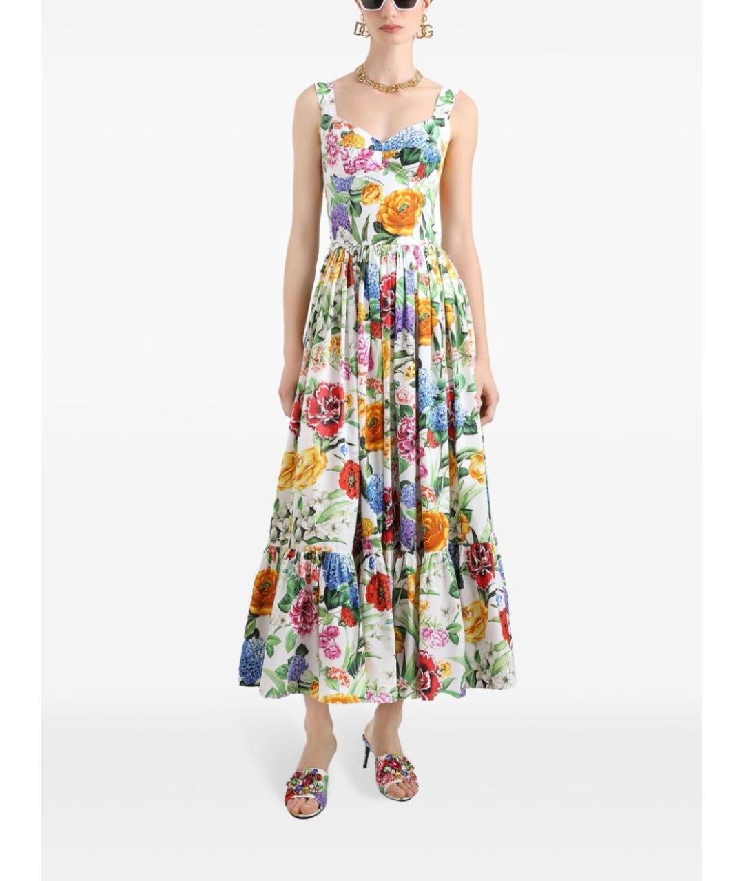 DOLCE&GABBANA Мульти хлопковое повседневное платье, фото 2