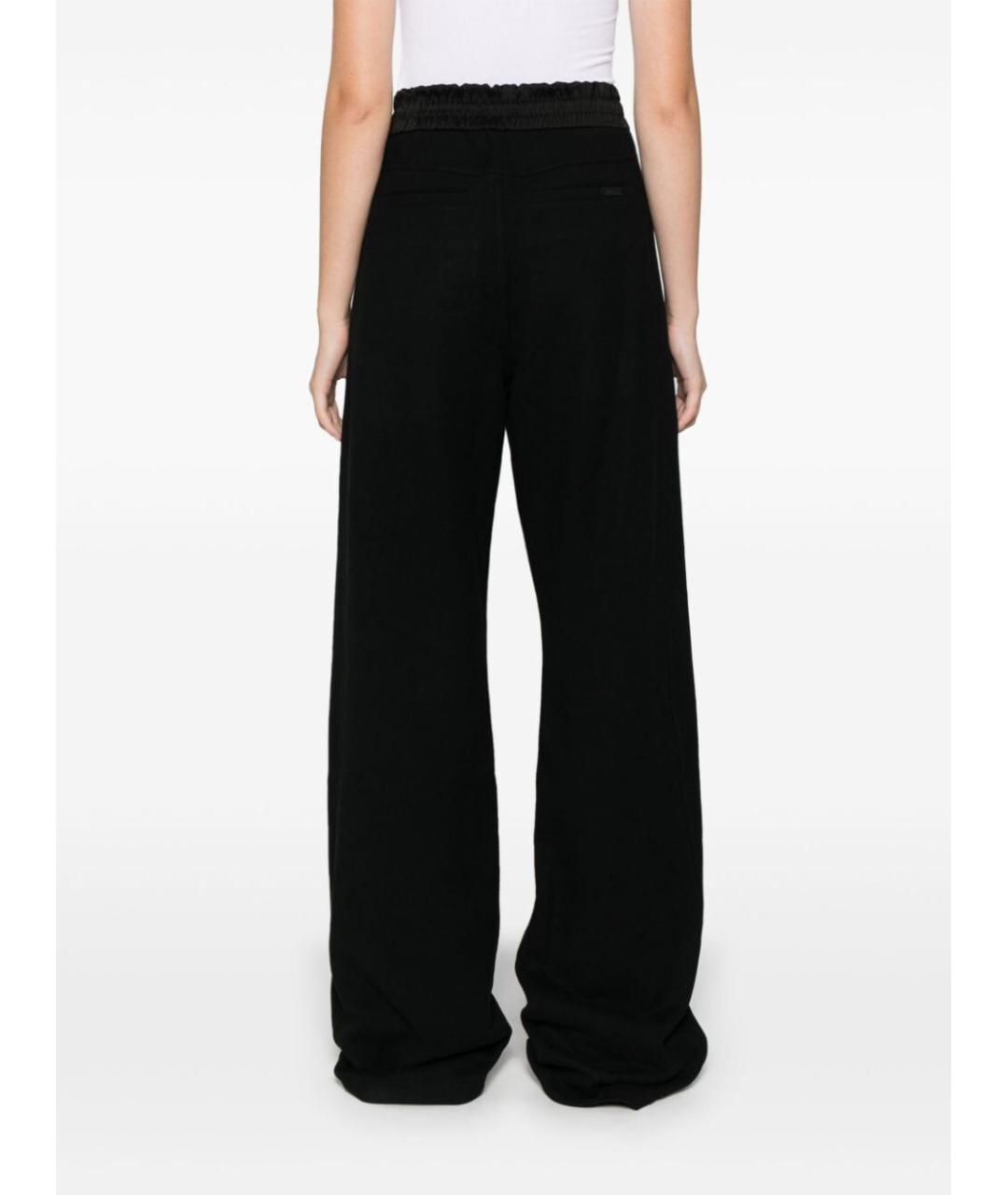 SAINT LAURENT Черные хлопковые прямые брюки, фото 3