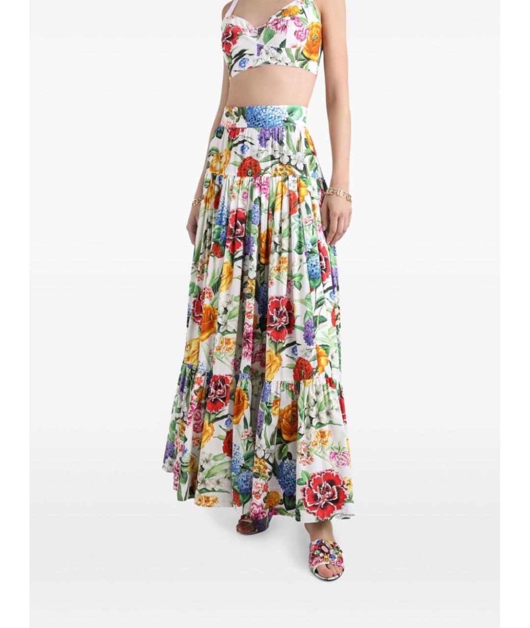 DOLCE&GABBANA Мульти хлопковая юбка макси, фото 3