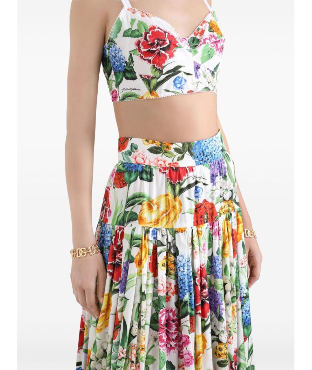 DOLCE&GABBANA Мульти хлопковая юбка макси, фото 5