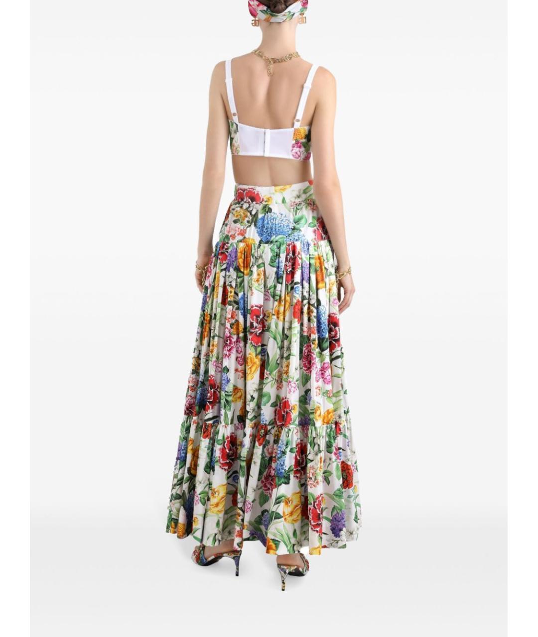 DOLCE&GABBANA Мульти хлопковая юбка макси, фото 4