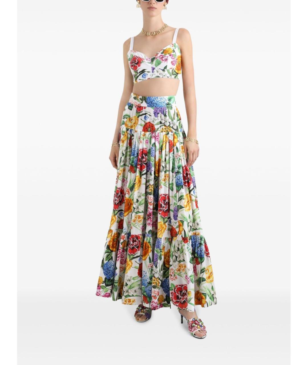 DOLCE&GABBANA Мульти хлопковая юбка макси, фото 2