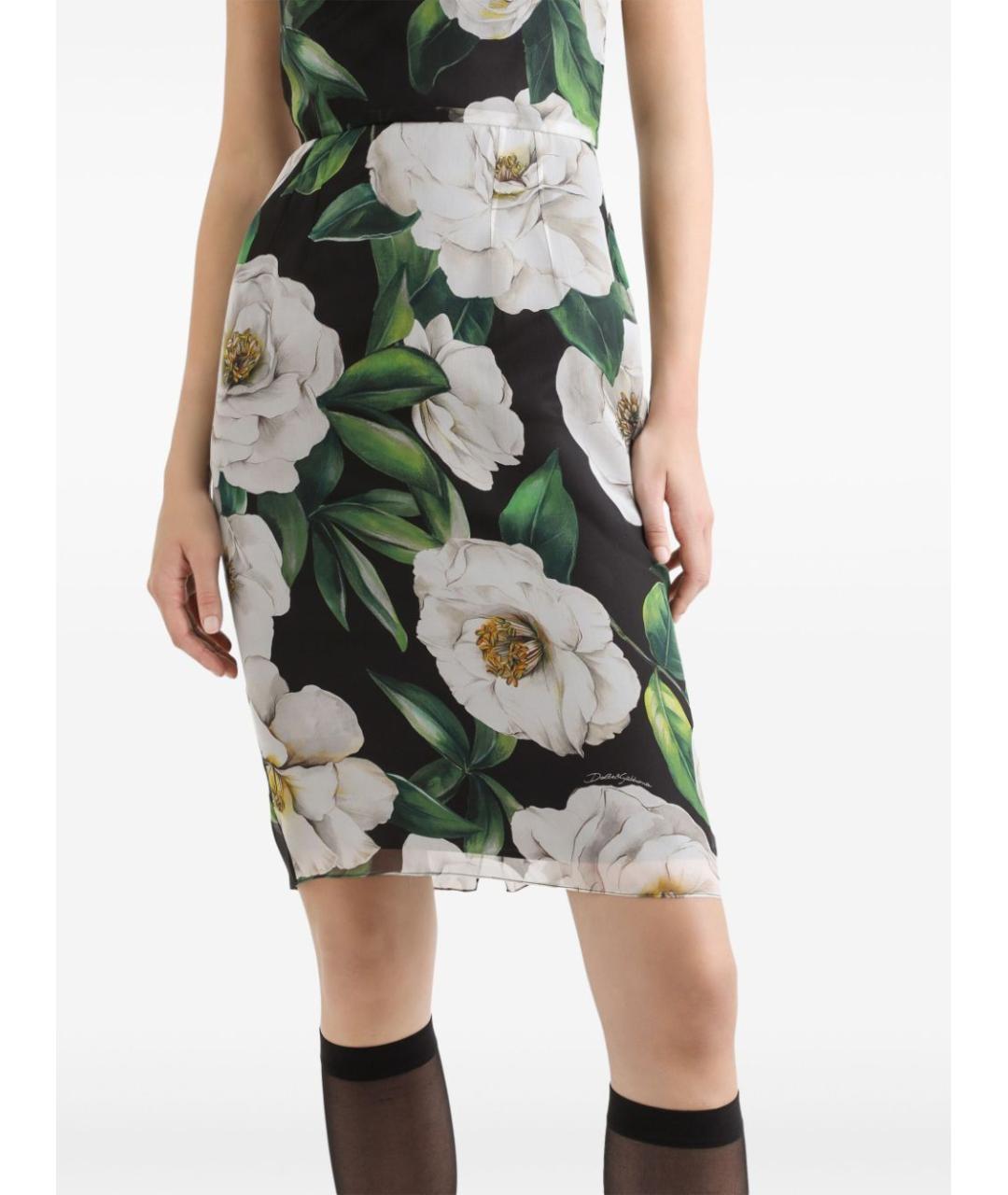 DOLCE&GABBANA Черное шелковое повседневное платье, фото 5
