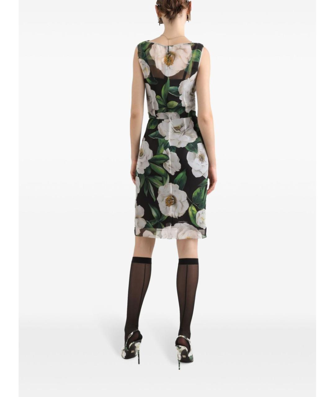 DOLCE&GABBANA Черное шелковое повседневное платье, фото 3