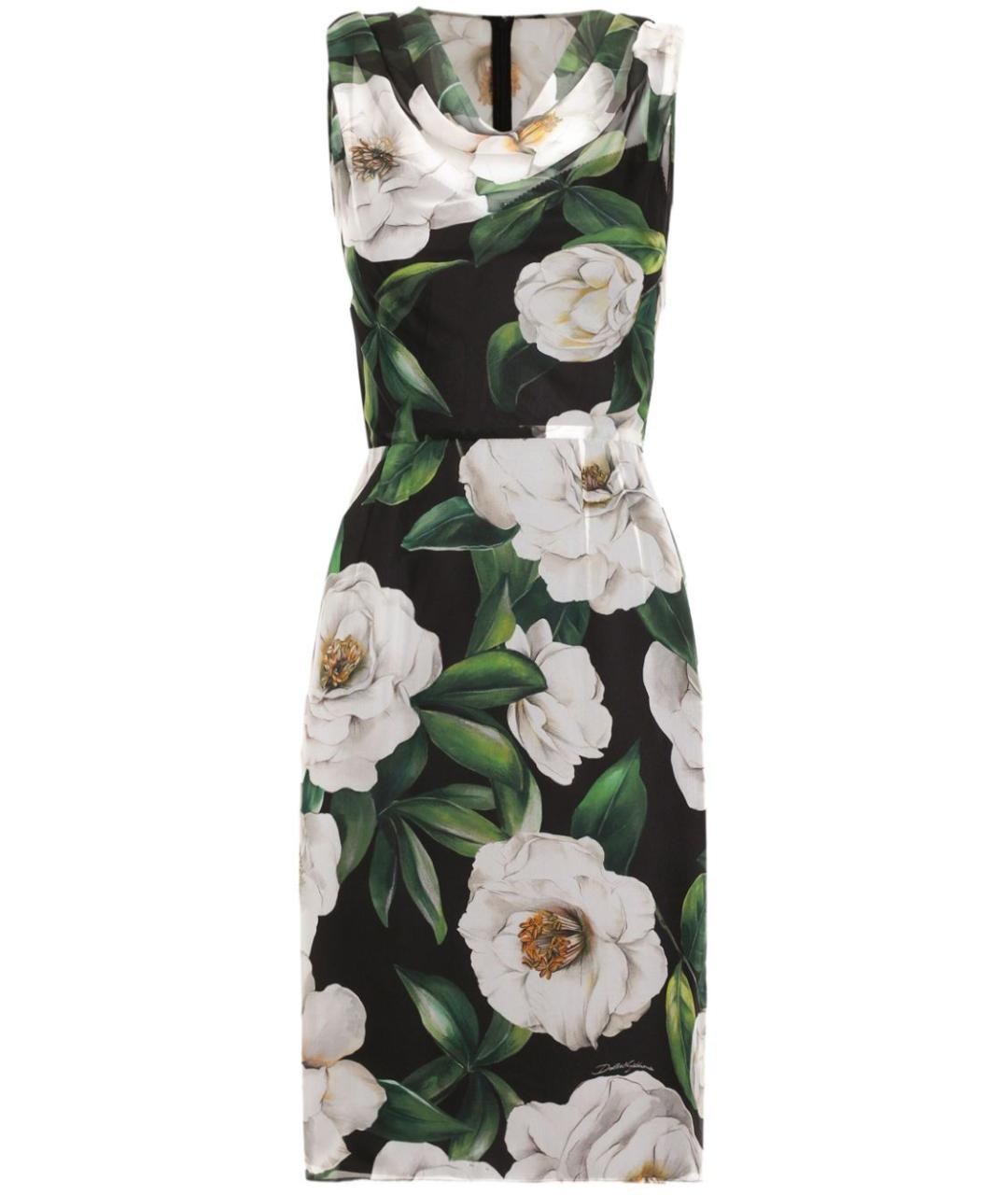 DOLCE&GABBANA Черное шелковое повседневное платье, фото 1