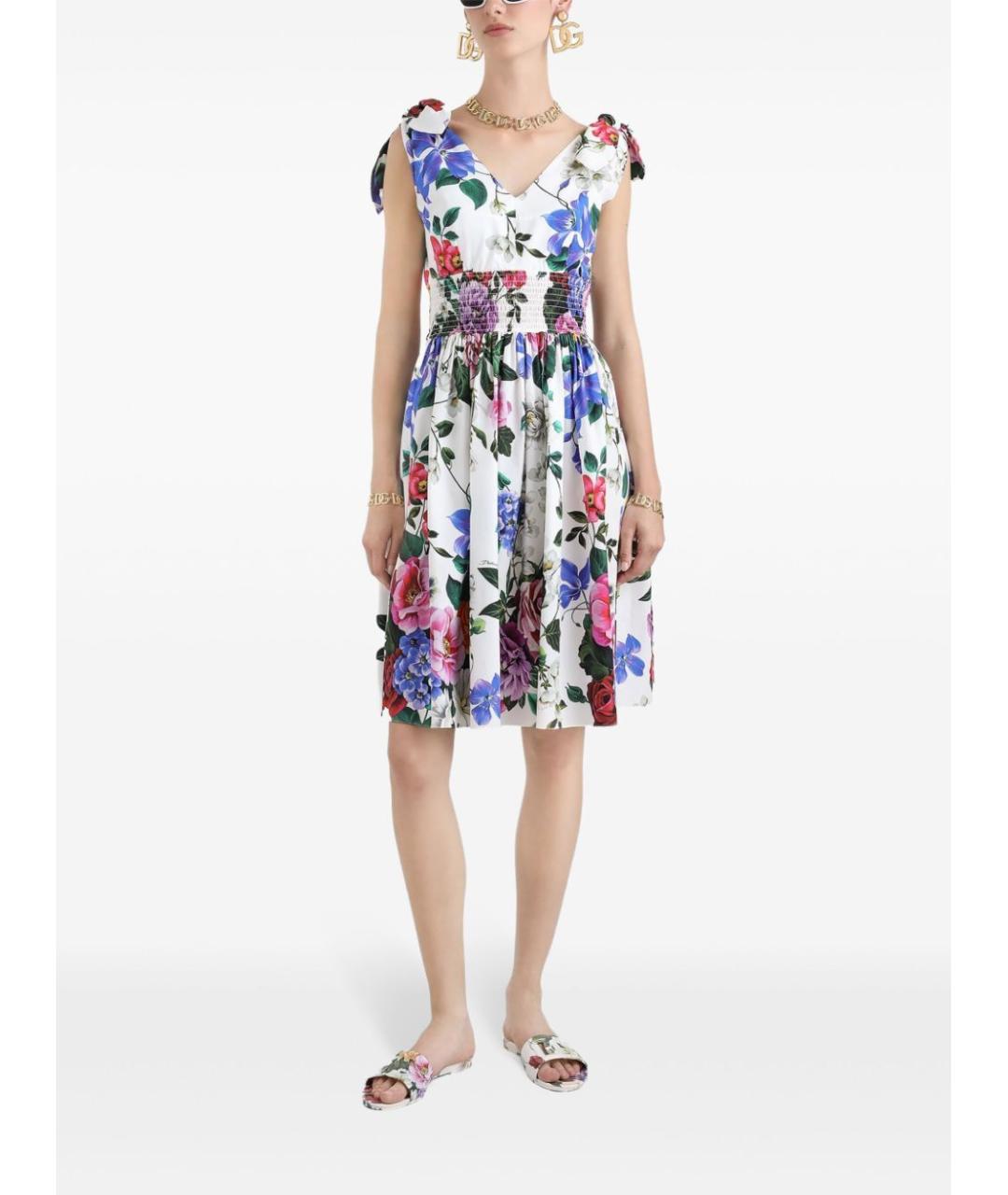 DOLCE&GABBANA Мульти хлопковое повседневное платье, фото 2
