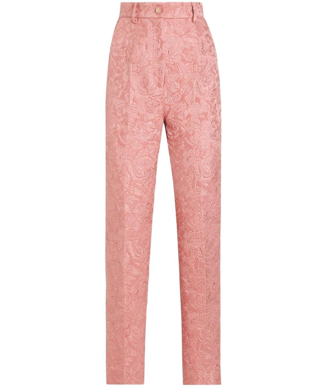 DOLCE&GABBANA Розовые хлопковые брюки узкие, фото 1