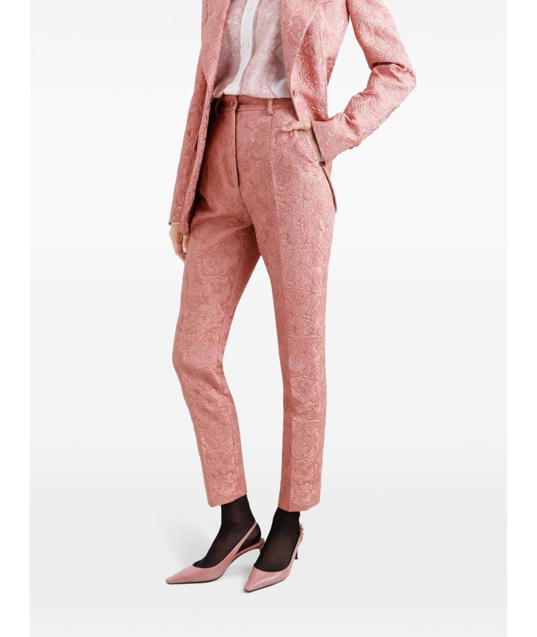 DOLCE&GABBANA Розовые хлопковые брюки узкие, фото 3