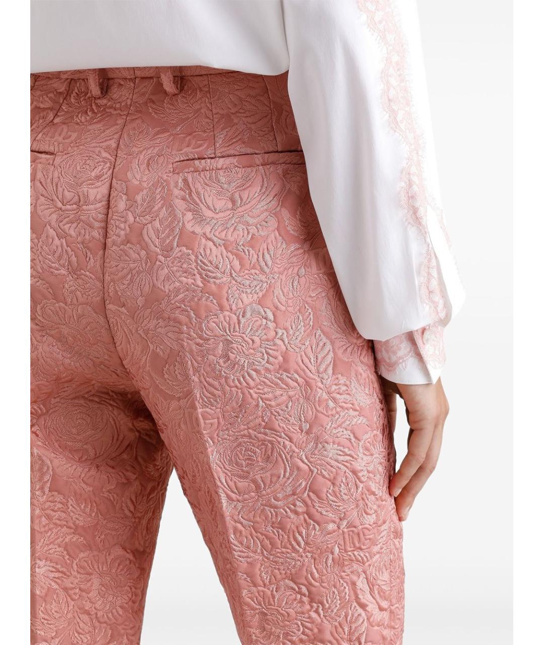 DOLCE&GABBANA Розовые хлопковые брюки узкие, фото 4