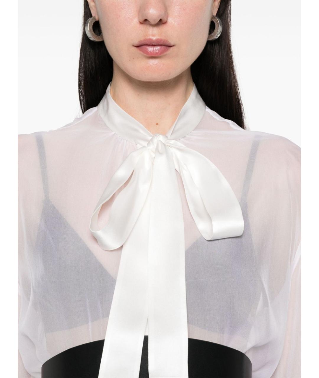 DOLCE&GABBANA Белая шелковая блузы, фото 3