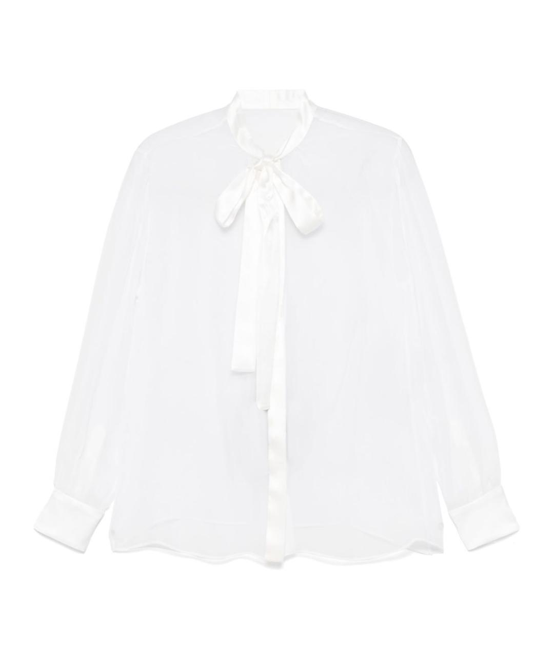 DOLCE&GABBANA Белая шелковая блузы, фото 1
