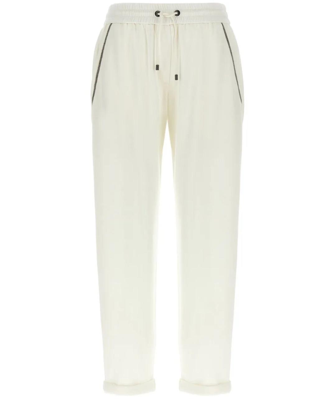 BRUNELLO CUCINELLI Белые хлопковые спортивные брюки и шорты, фото 1