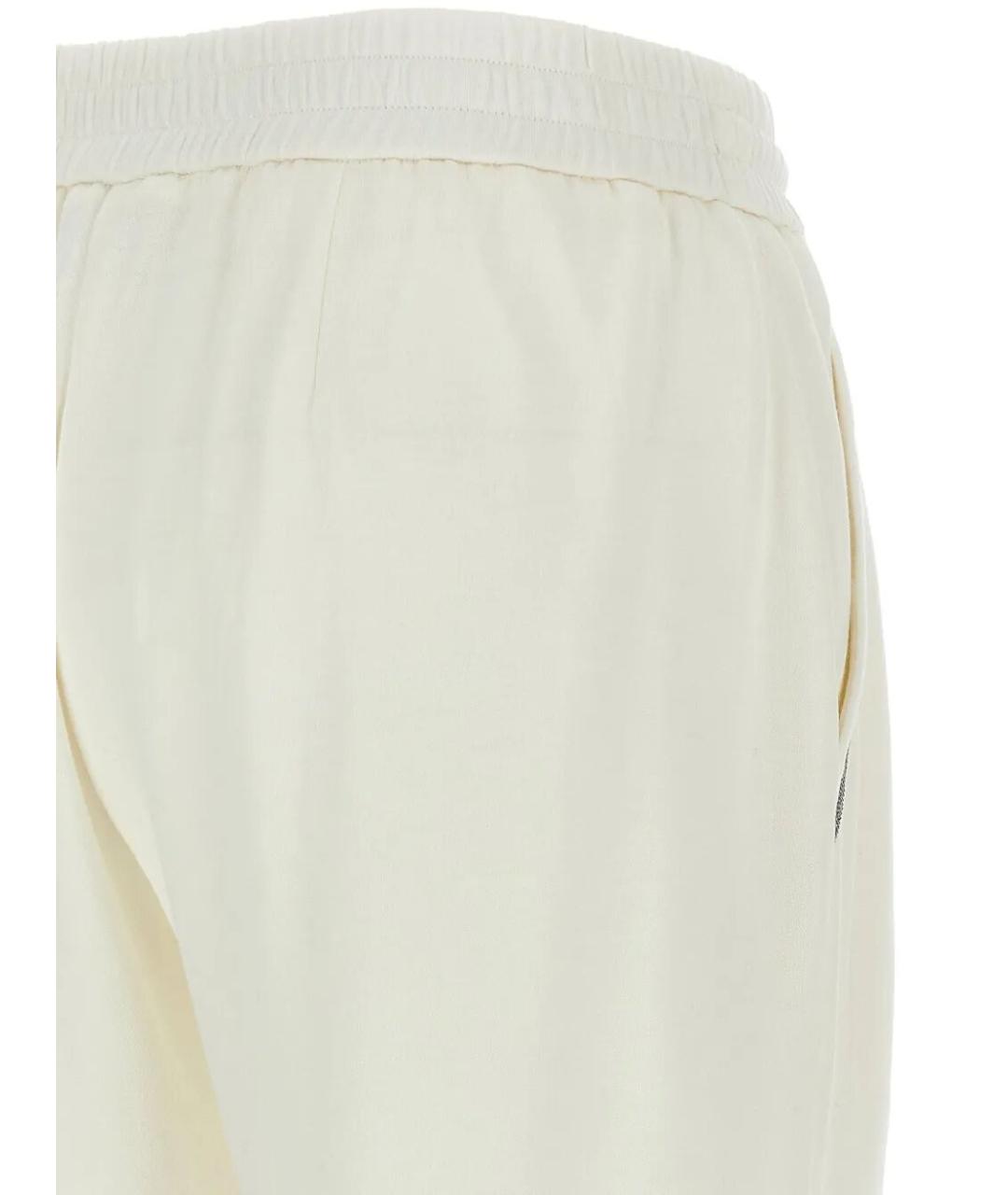 BRUNELLO CUCINELLI Белые хлопковые спортивные брюки и шорты, фото 3