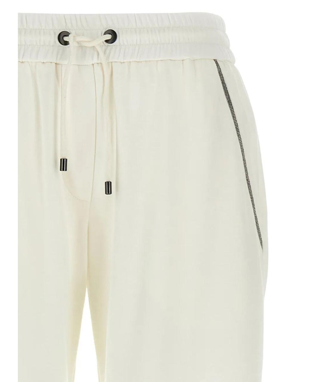 BRUNELLO CUCINELLI Белые хлопковые спортивные брюки и шорты, фото 4