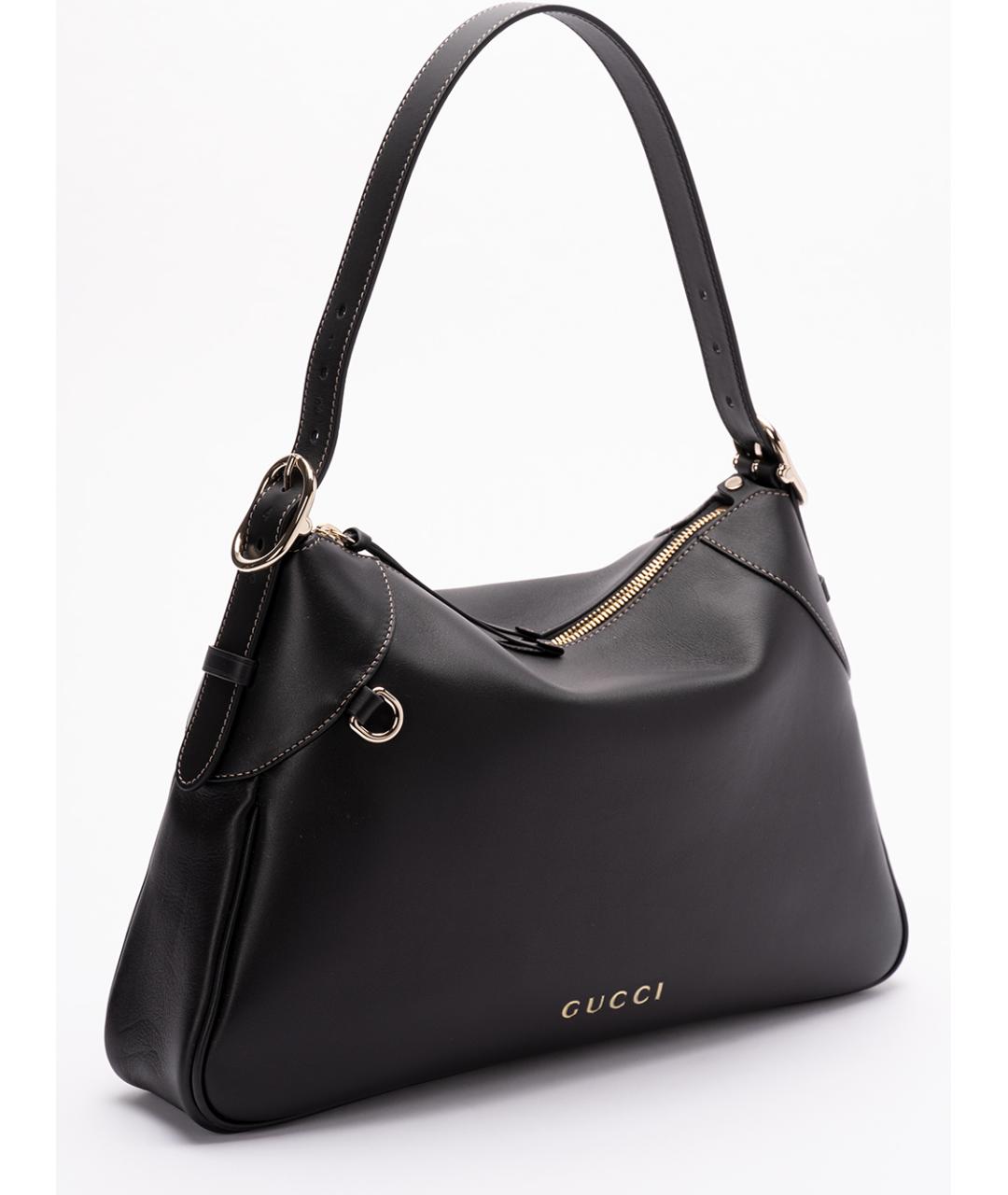 GUCCI Черная кожаная сумка через плечо, фото 3