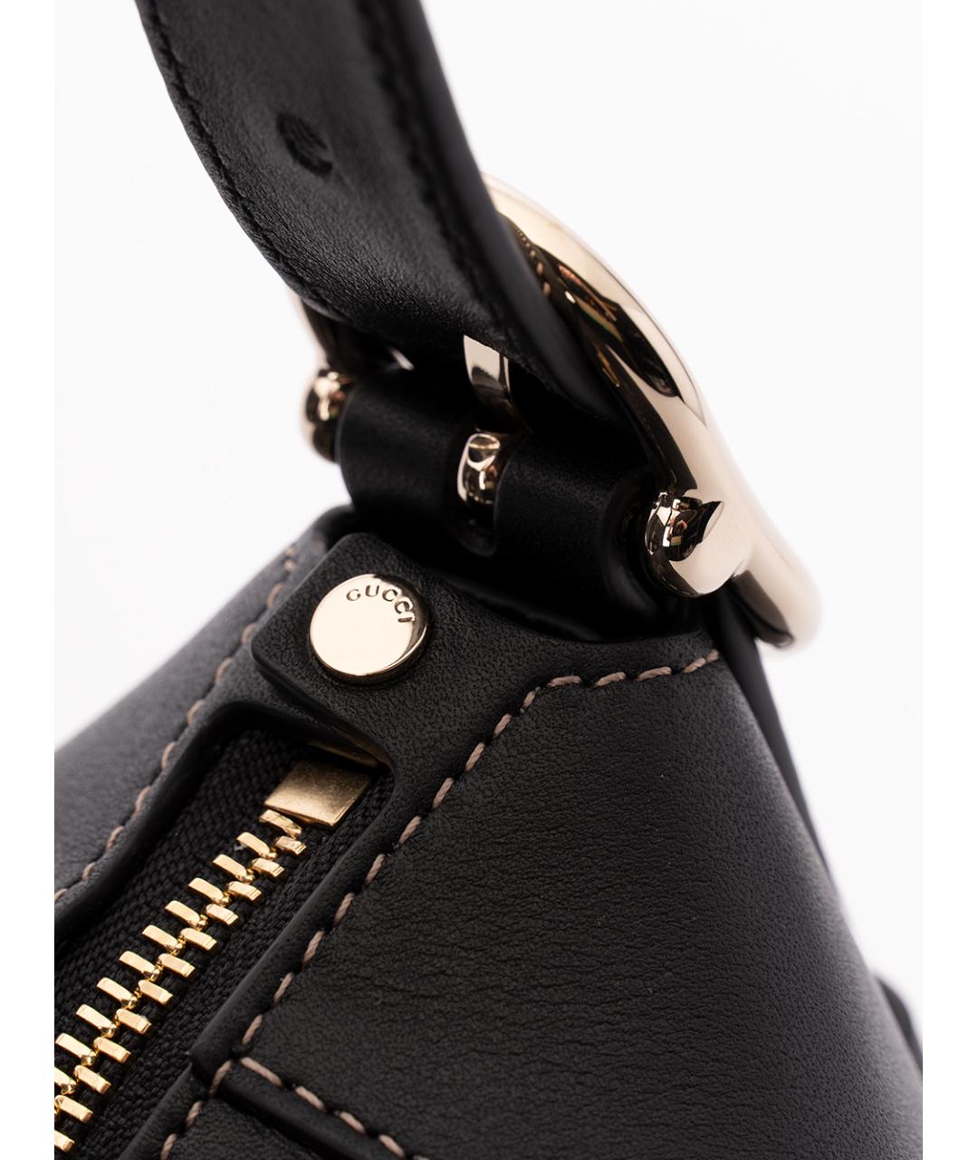 GUCCI Черная кожаная сумка через плечо, фото 4