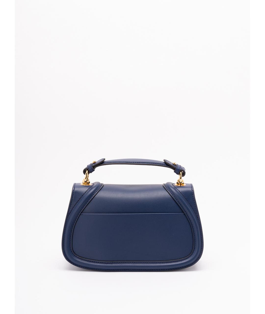 GUCCI Синяя кожаная сумка с короткими ручками, фото 2