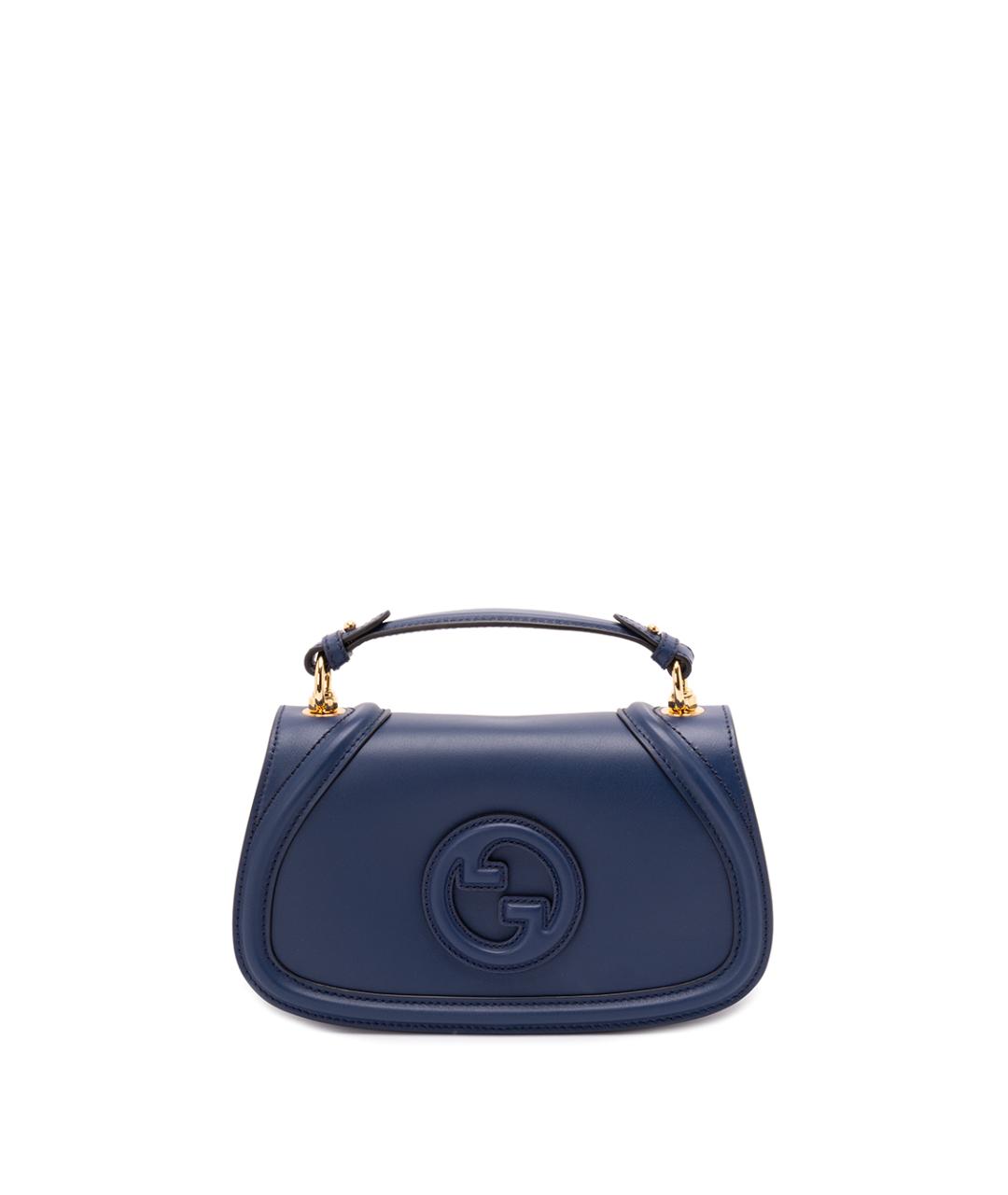 GUCCI Синяя кожаная сумка с короткими ручками, фото 1