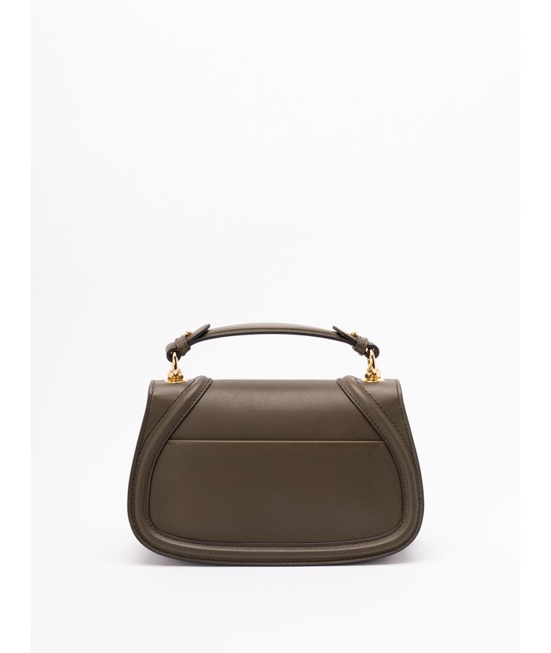 GUCCI Хаки кожаная сумка с короткими ручками, фото 2
