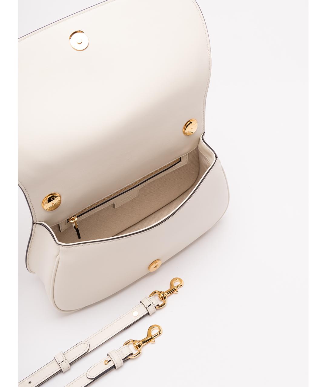 GUCCI Белая кожаная сумка с короткими ручками, фото 5