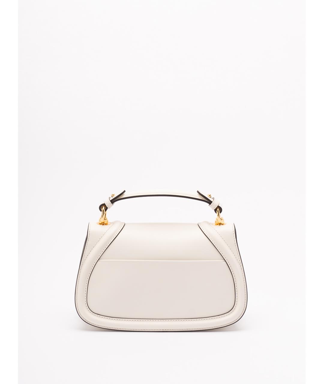 GUCCI Белая кожаная сумка с короткими ручками, фото 2